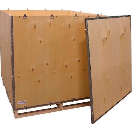 Global Industrial 47.25 in x 47.25 in x 42.5 in 6 Panel Shipping Crate, Brown, Plywood B2352211